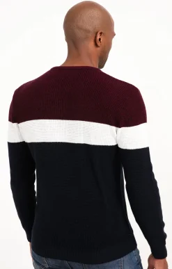 Pulls & Gilets<Armand Thiery Pull col rond rayé - Bordeaux