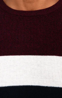 Pulls & Gilets<Armand Thiery Pull col rond rayé - Bordeaux