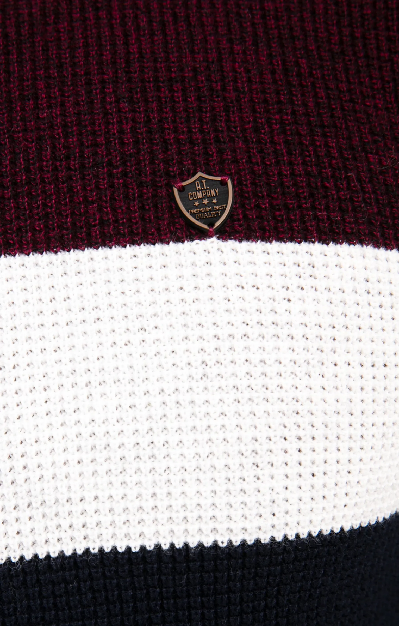 Pulls & Gilets<Armand Thiery Pull col rond rayé - Bordeaux