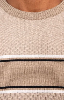 Pulls & Gilets<Armand Thiery Pull col rond rayé - Beige