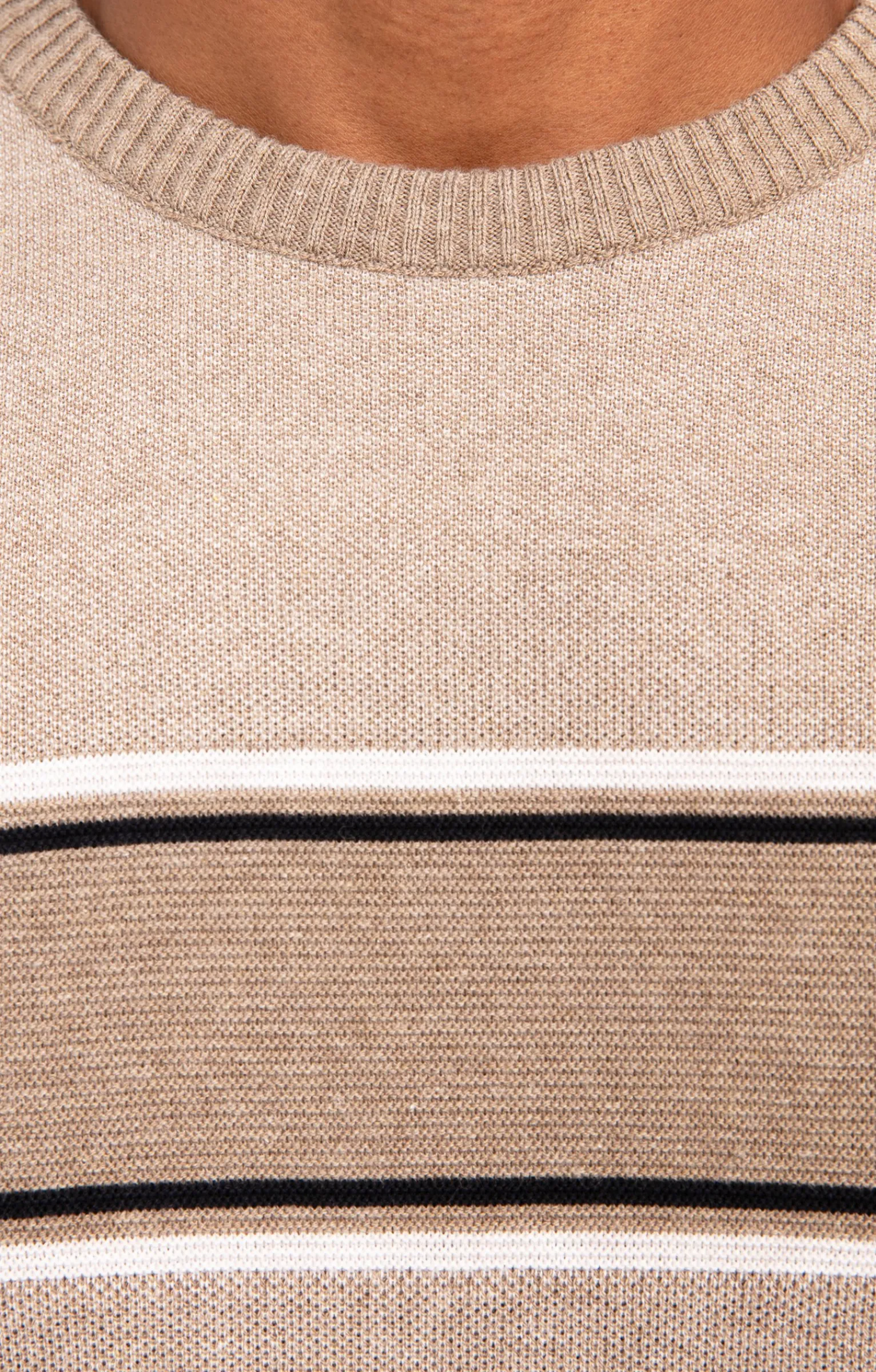 Pulls & Gilets<Armand Thiery Pull col rond rayé - Beige