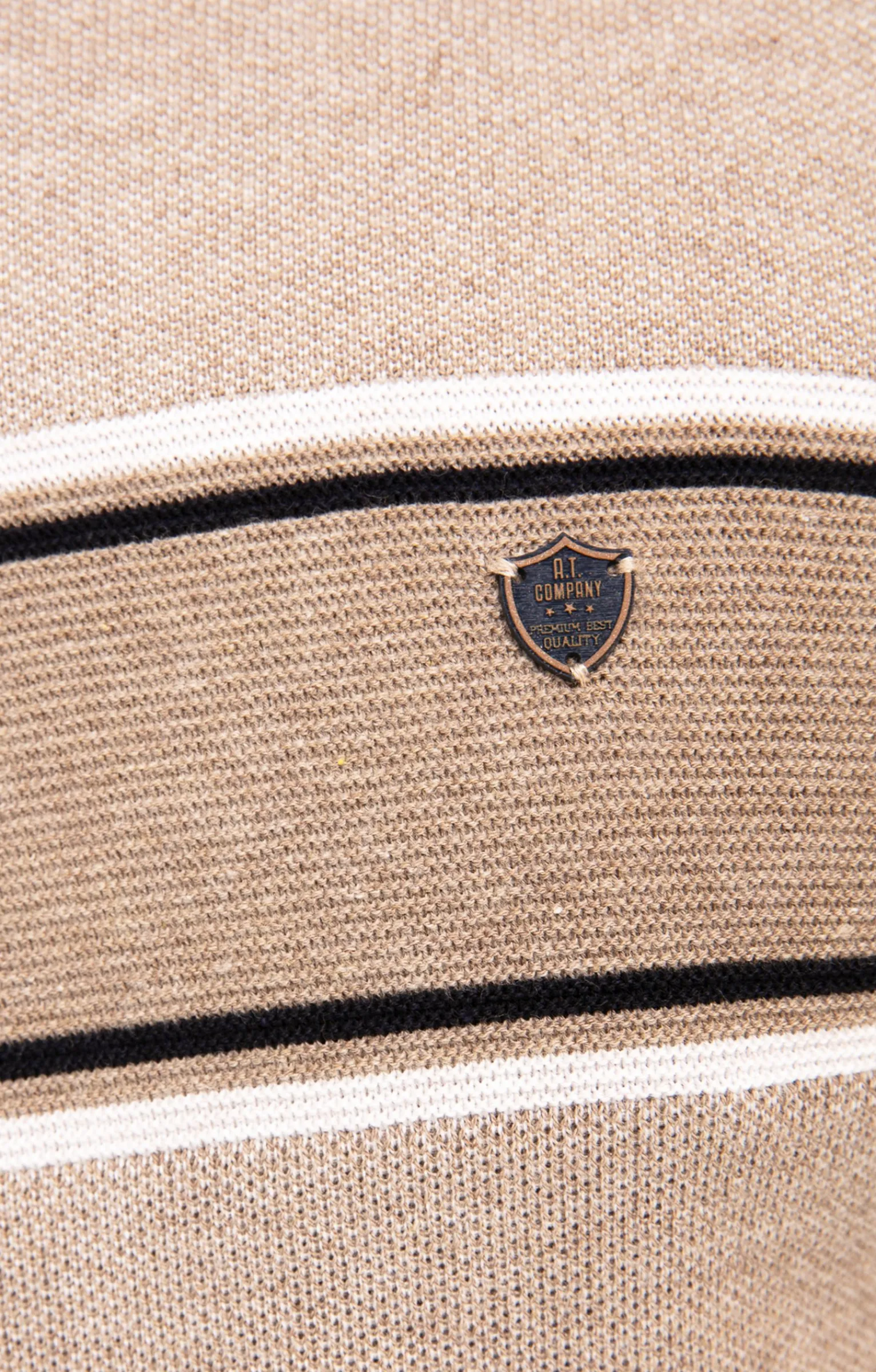 Pulls & Gilets<Armand Thiery Pull col rond rayé - Beige