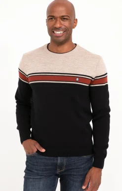 Pulls & Gilets<Armand Thiery Pull col rond rayé - Brique