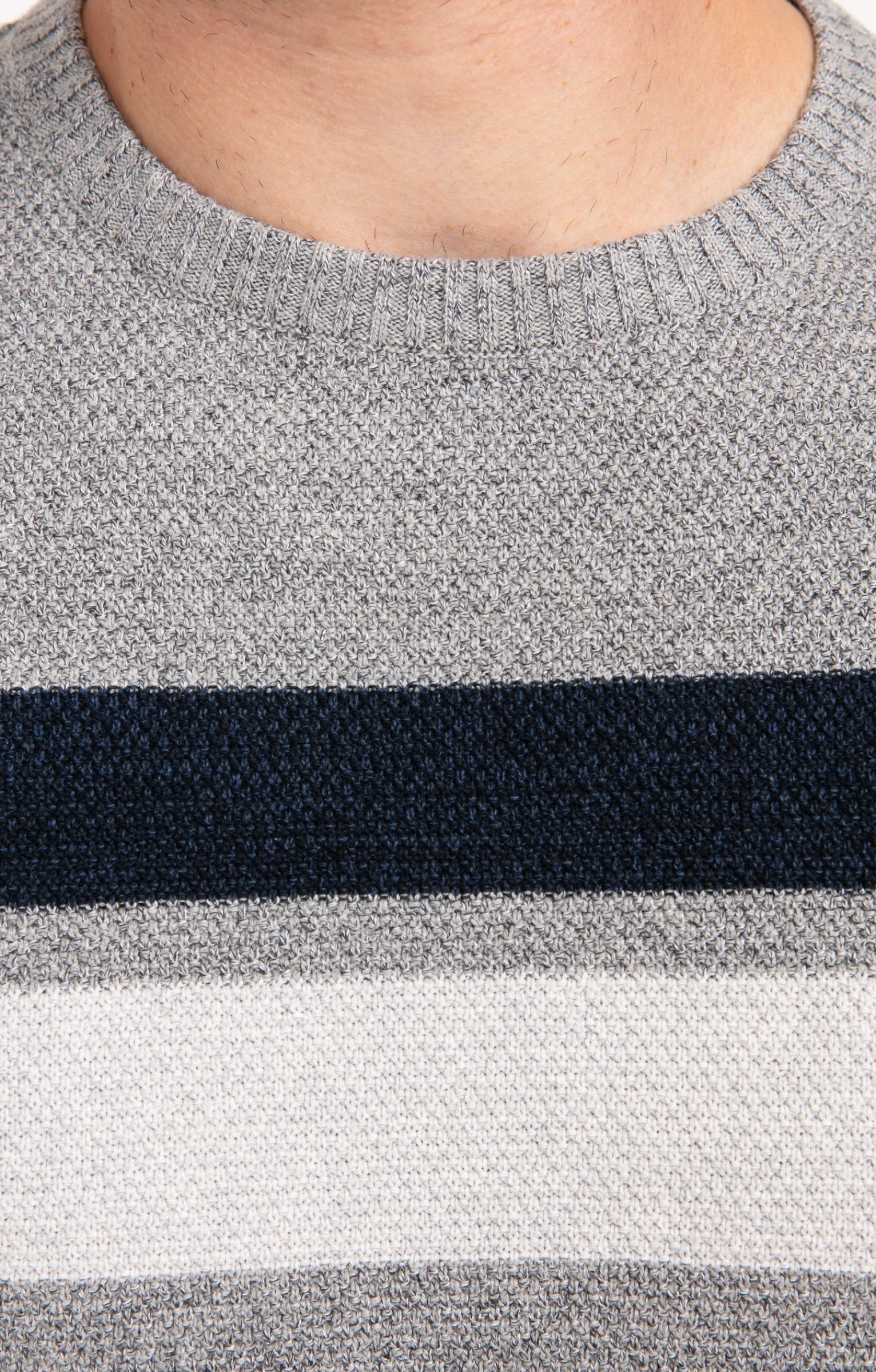 Pulls & Gilets<Armand Thiery Pull col rond rayé - Grisclair