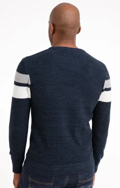 Pulls & Gilets<Armand Thiery Pull col rond rayé - Marine