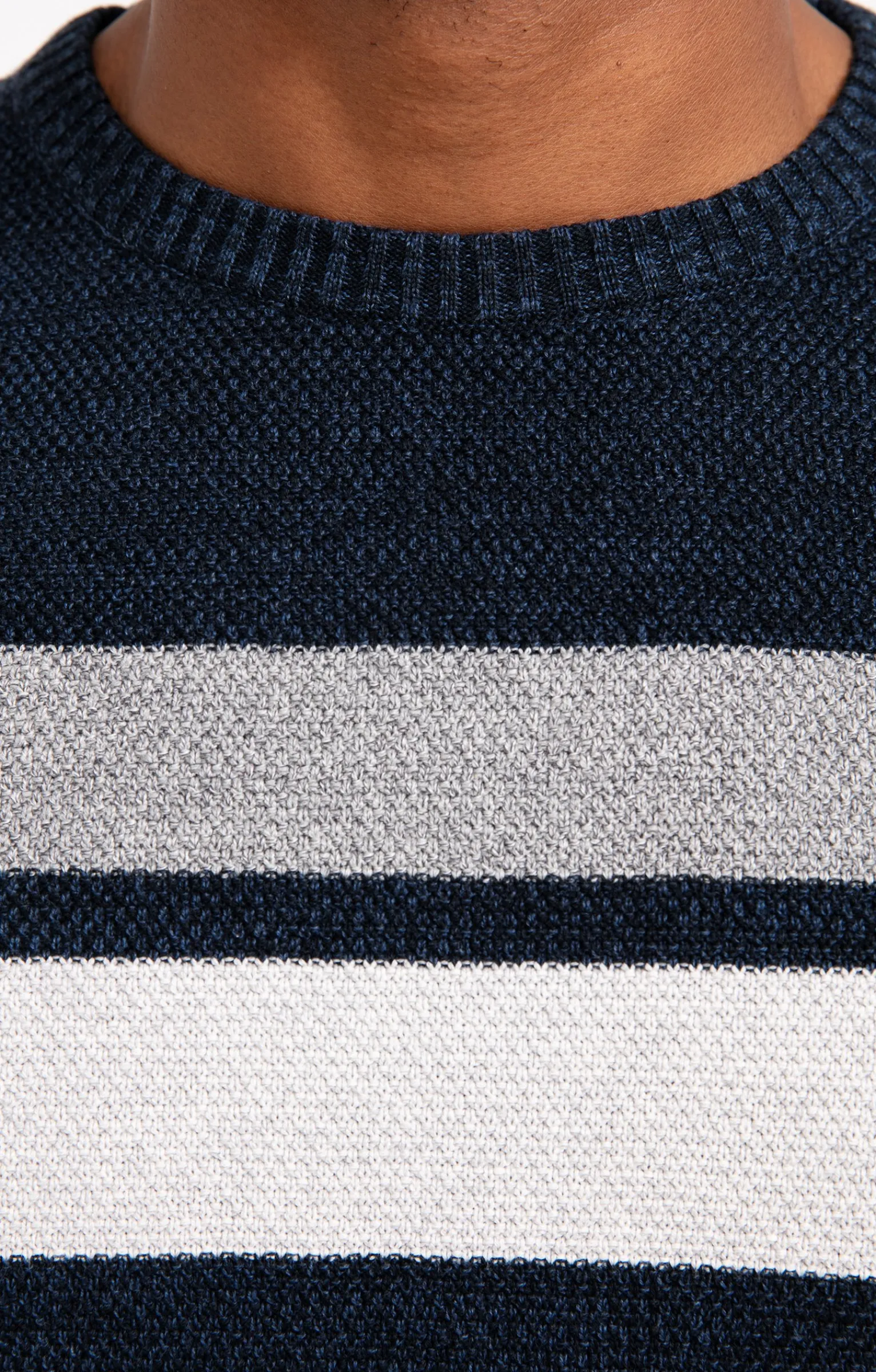 Pulls & Gilets<Armand Thiery Pull col rond rayé - Marine