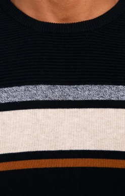 Pulls & Gilets<Armand Thiery Pull col rond rayure placée - Marine