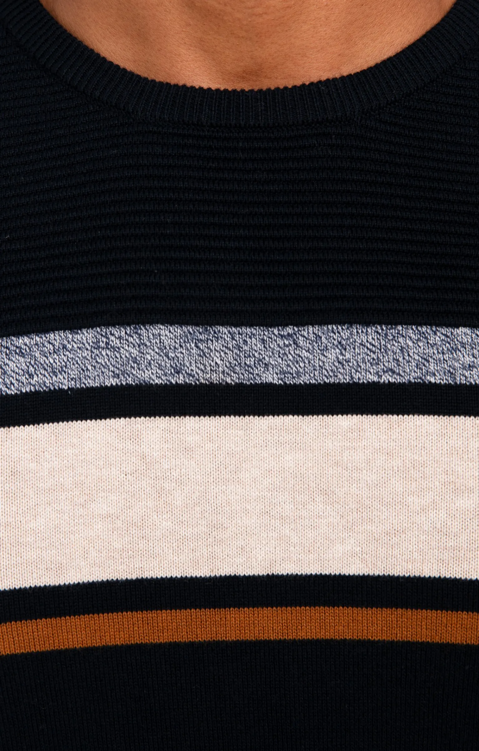 Pulls & Gilets<Armand Thiery Pull col rond rayure placée - Marine