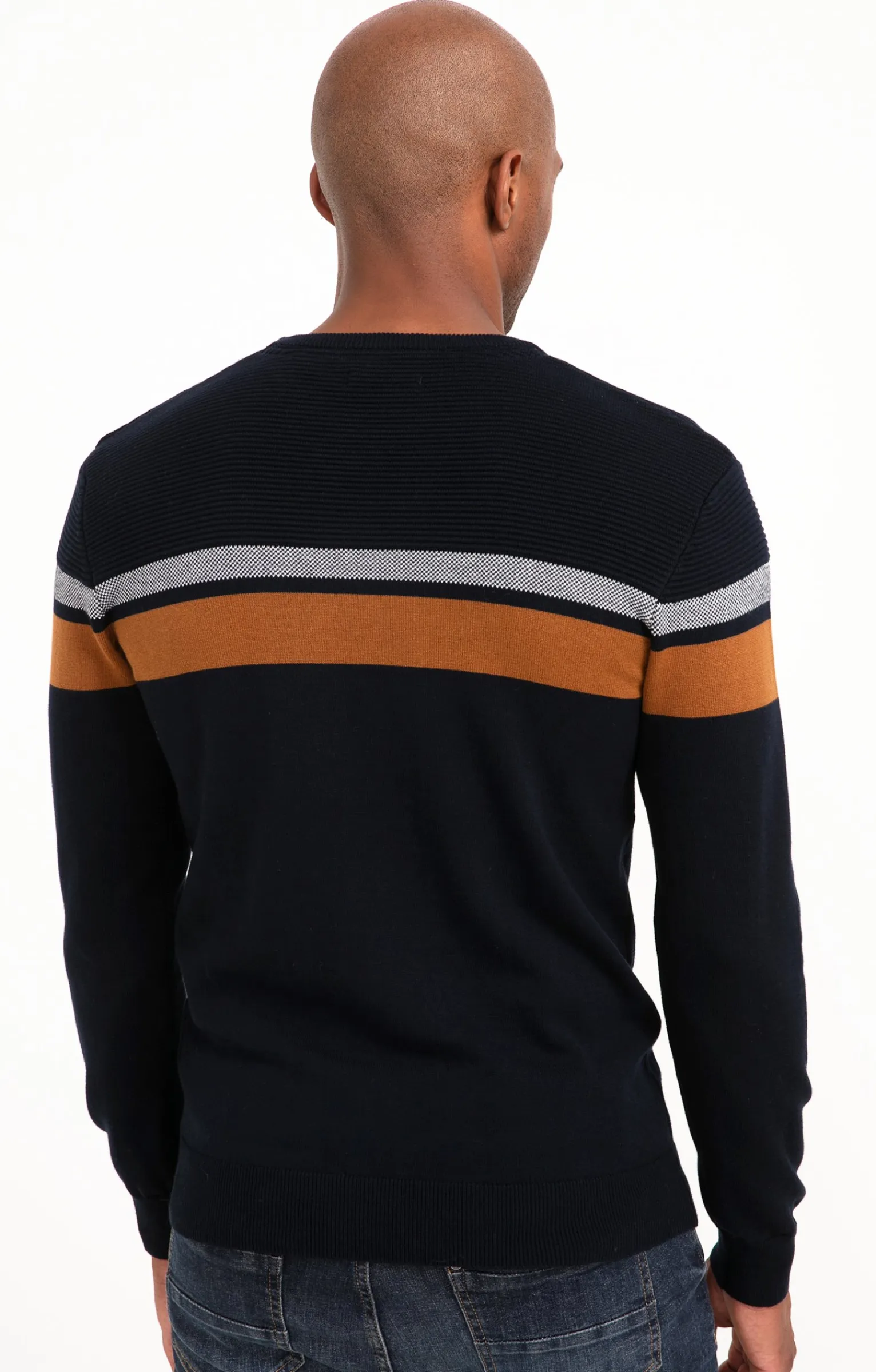 Pulls & Gilets<Armand Thiery Pull col rond rayure placée - Marine