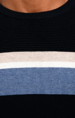 Pulls & Gilets<Armand Thiery Pull col rond rayure placée - Marine