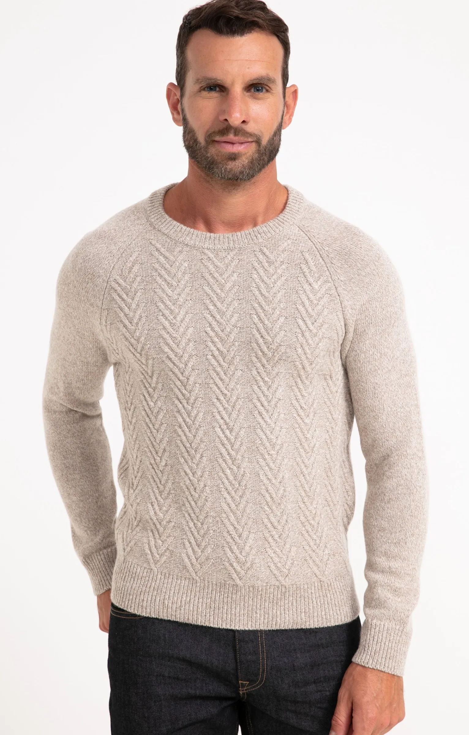 Pulls & Gilets<Armand Thiery Pull col rond torsadé - Beige