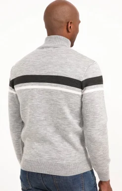 Pulls & Gilets<Armand Thiery Pull col roulé rayé - Grisclair