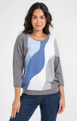 Pulls & Cardigans<Armand Thiery Pull color block - Indigo
