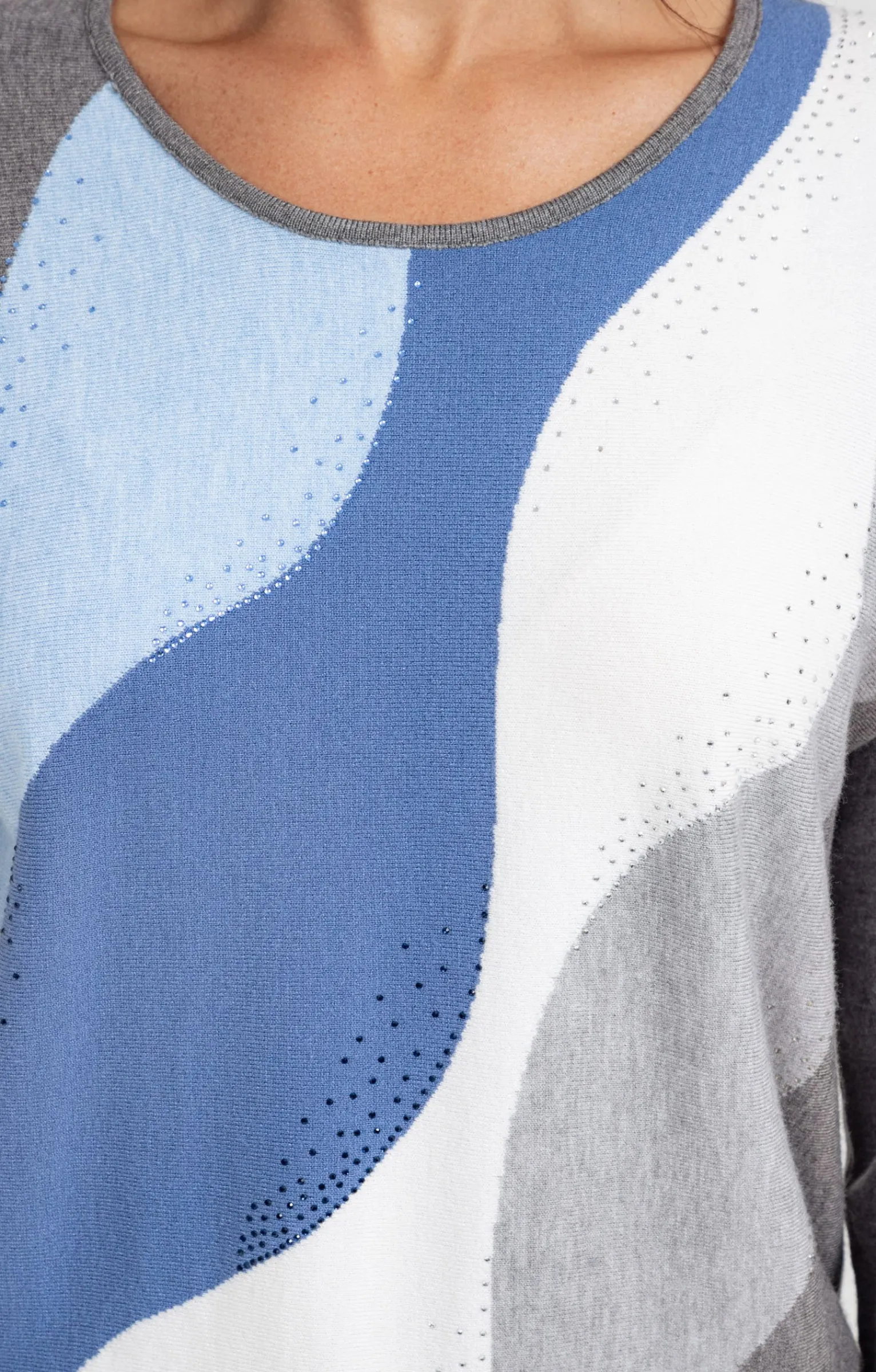 Pulls & Cardigans<Armand Thiery Pull color block - Indigo
