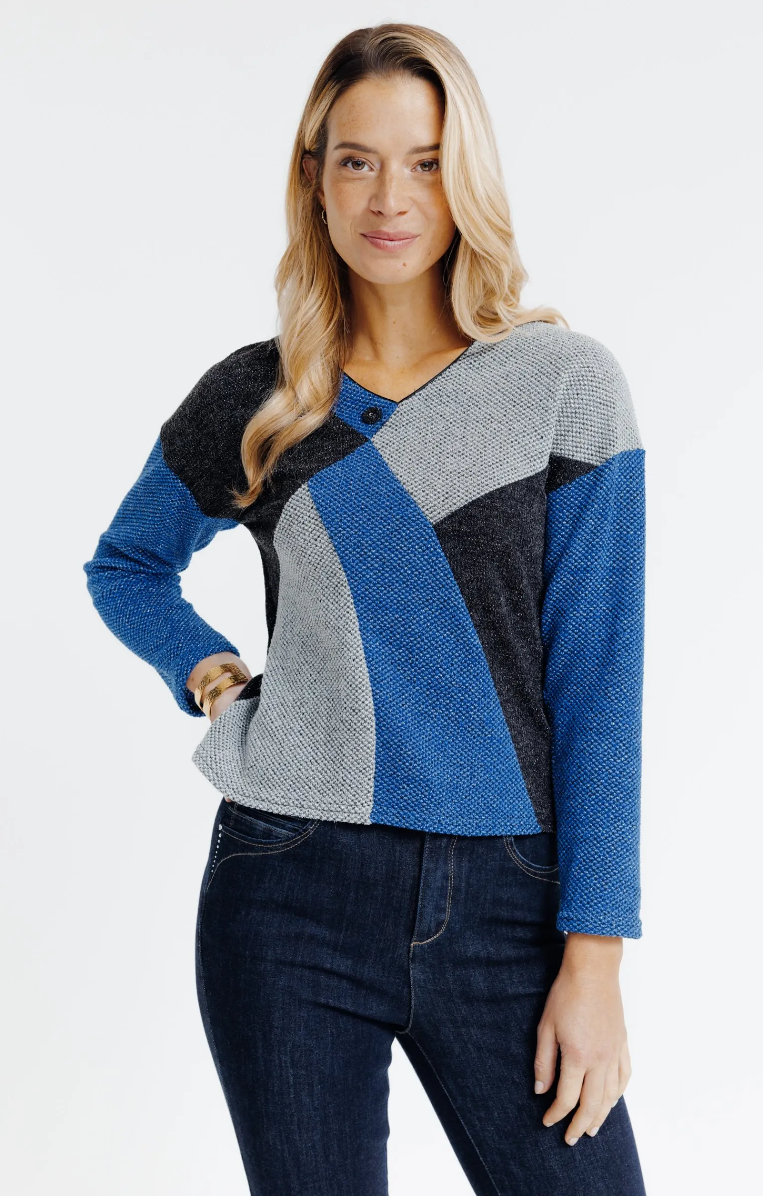Pulls & Cardigans<Armand Thiery Pull color block - Bleudur