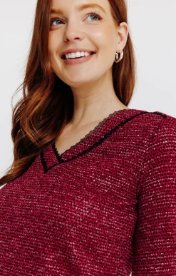 Pulls & Cardigans<Armand Thiery Pull détails dentelle - Bordeaux