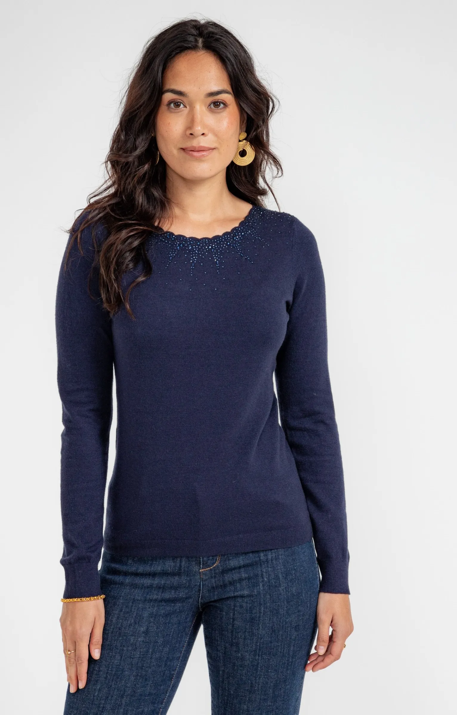 Pulls & Cardigans<Armand Thiery Pull détails festons - Marine