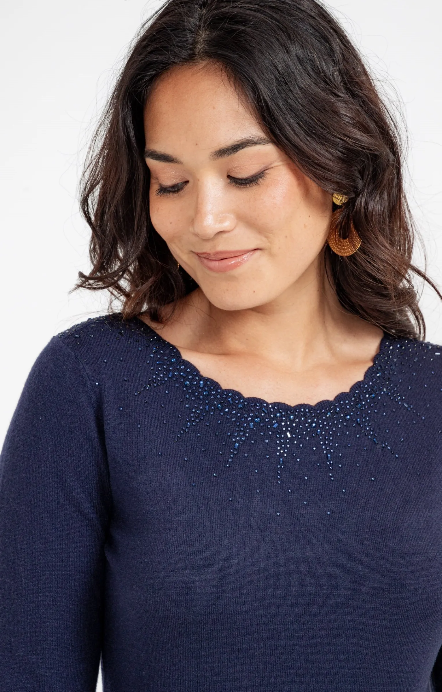 Pulls & Cardigans<Armand Thiery Pull détails festons - Marine