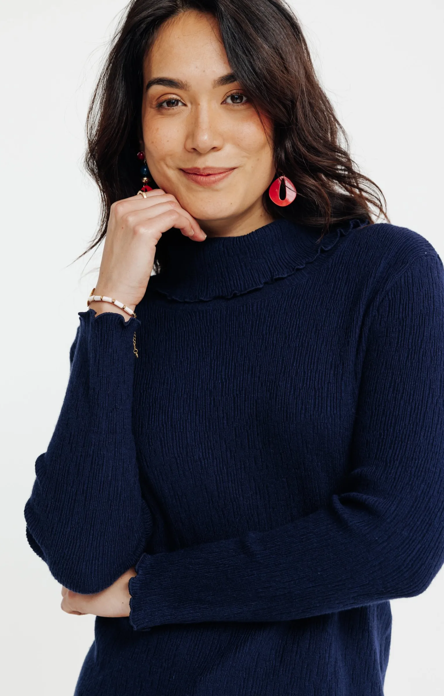 Pulls & Cardigans<Armand Thiery Pull détails froufrou - Marine