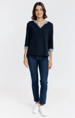 Pulls & Cardigans<Armand Thiery Pull 2-en-1 avec boutons - Marine