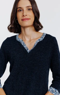 Pulls & Cardigans<Armand Thiery Pull 2-en-1 avec boutons - Marine