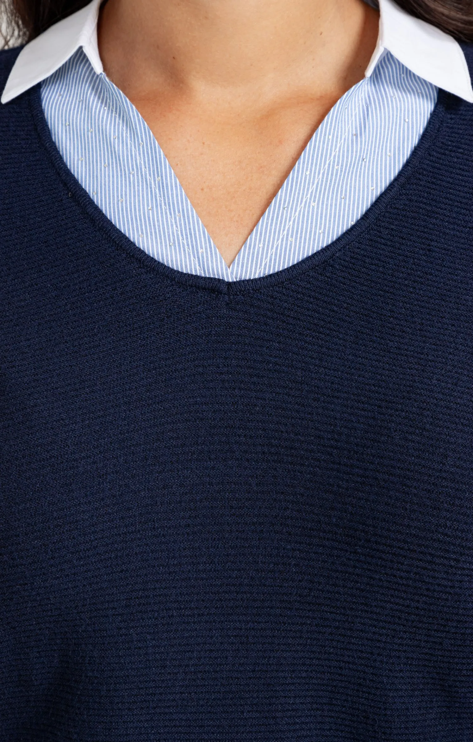 Pulls & Cardigans<Armand Thiery Pull 2-en-1 bicolore avec strass - Marine