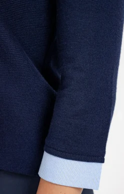 Pulls & Cardigans<Armand Thiery Pull 2-en-1 bicolore avec strass - Marine