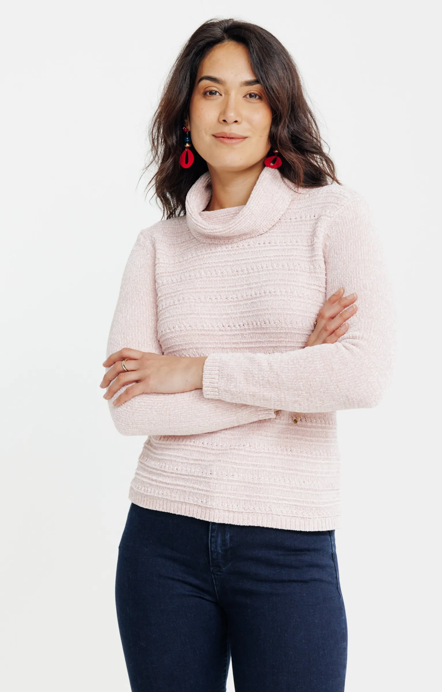 Pulls & Cardigans<Armand Thiery PULL EN CHENILLE TRICOTAGE FANTAISIE - Rose