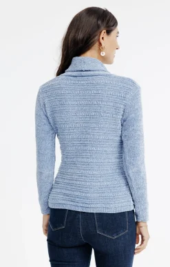 Pulls & Cardigans<Armand Thiery PULL EN CHENILLE TRICOTAGE FANTAISIE - Bleuciel