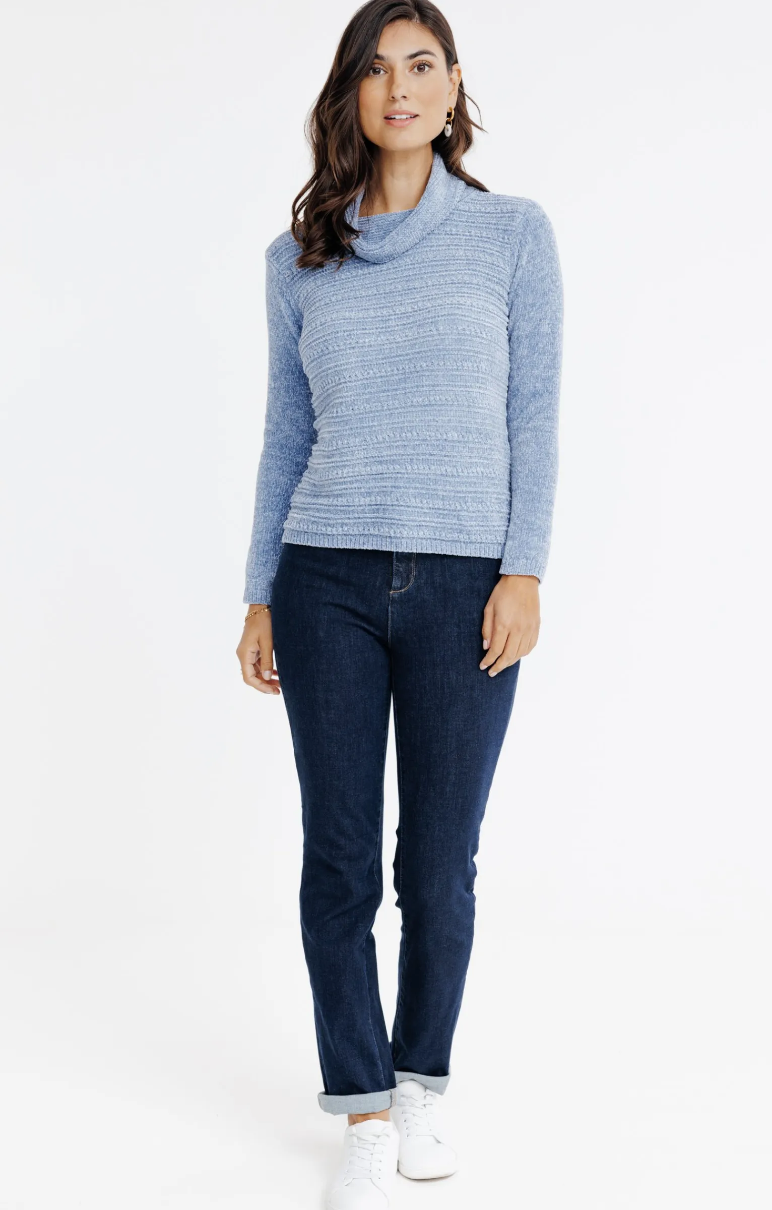 Pulls & Cardigans<Armand Thiery PULL EN CHENILLE TRICOTAGE FANTAISIE - Bleuciel