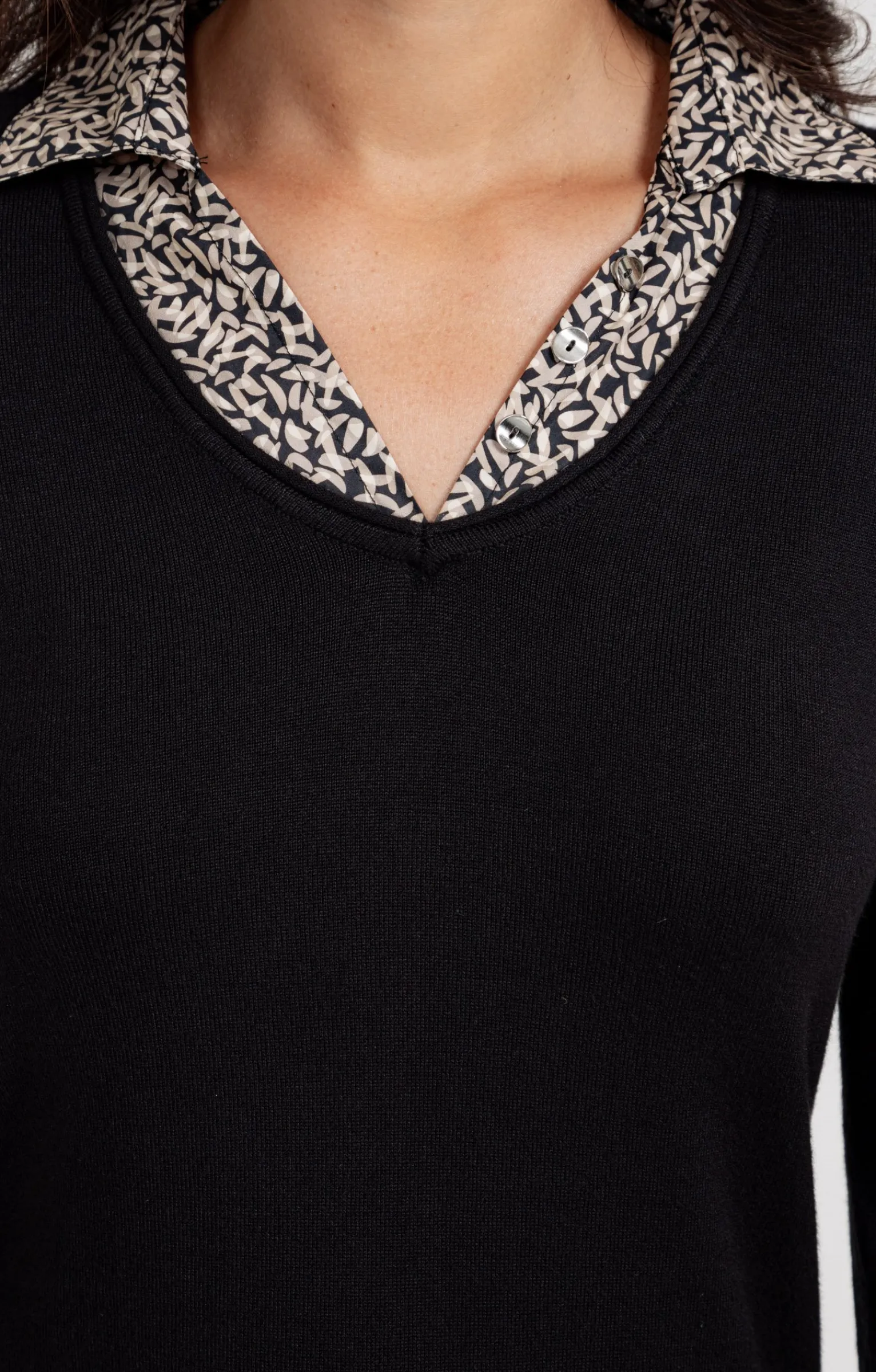 Pulls & Cardigans<Armand Thiery Pull 2-en-1 imprimé - Noir