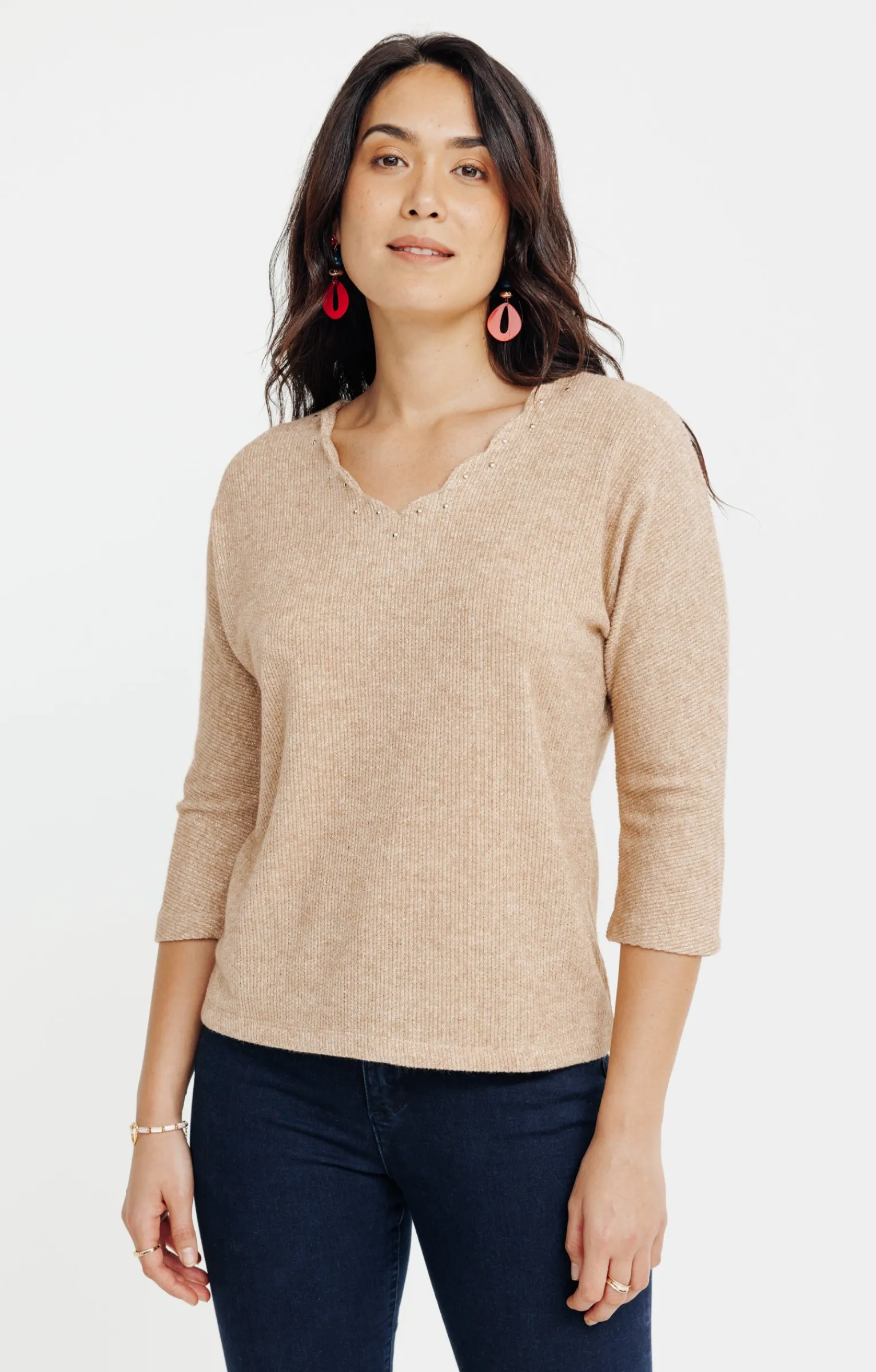 Pulls & Cardigans<Armand Thiery Pull en maille fantaisie - Camel