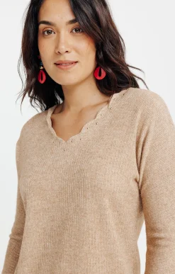 Pulls & Cardigans<Armand Thiery Pull en maille fantaisie - Camel