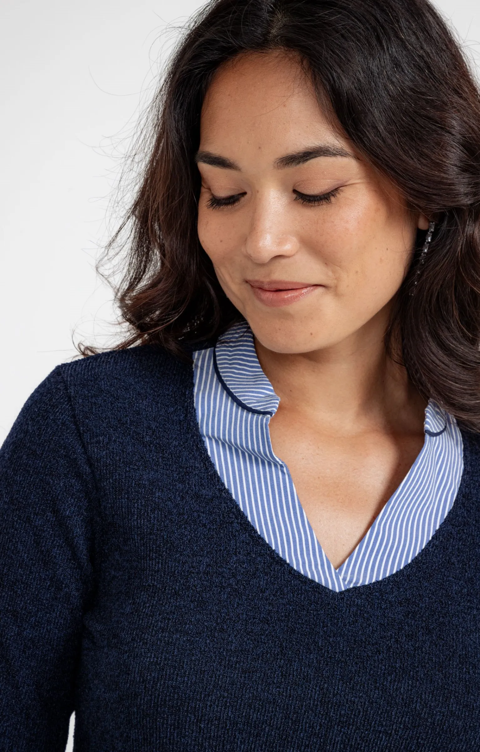 Pulls & Cardigans<Armand Thiery Pull 2-en-1 rayé - Marine