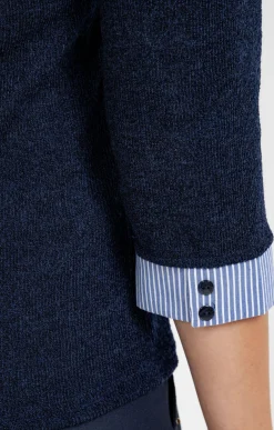 Pulls & Cardigans<Armand Thiery Pull 2-en-1 rayé - Marine