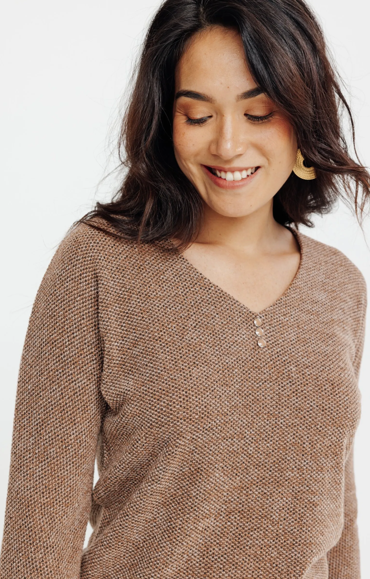 Pulls & Cardigans<Armand Thiery Pull fantaisie - Marronclair