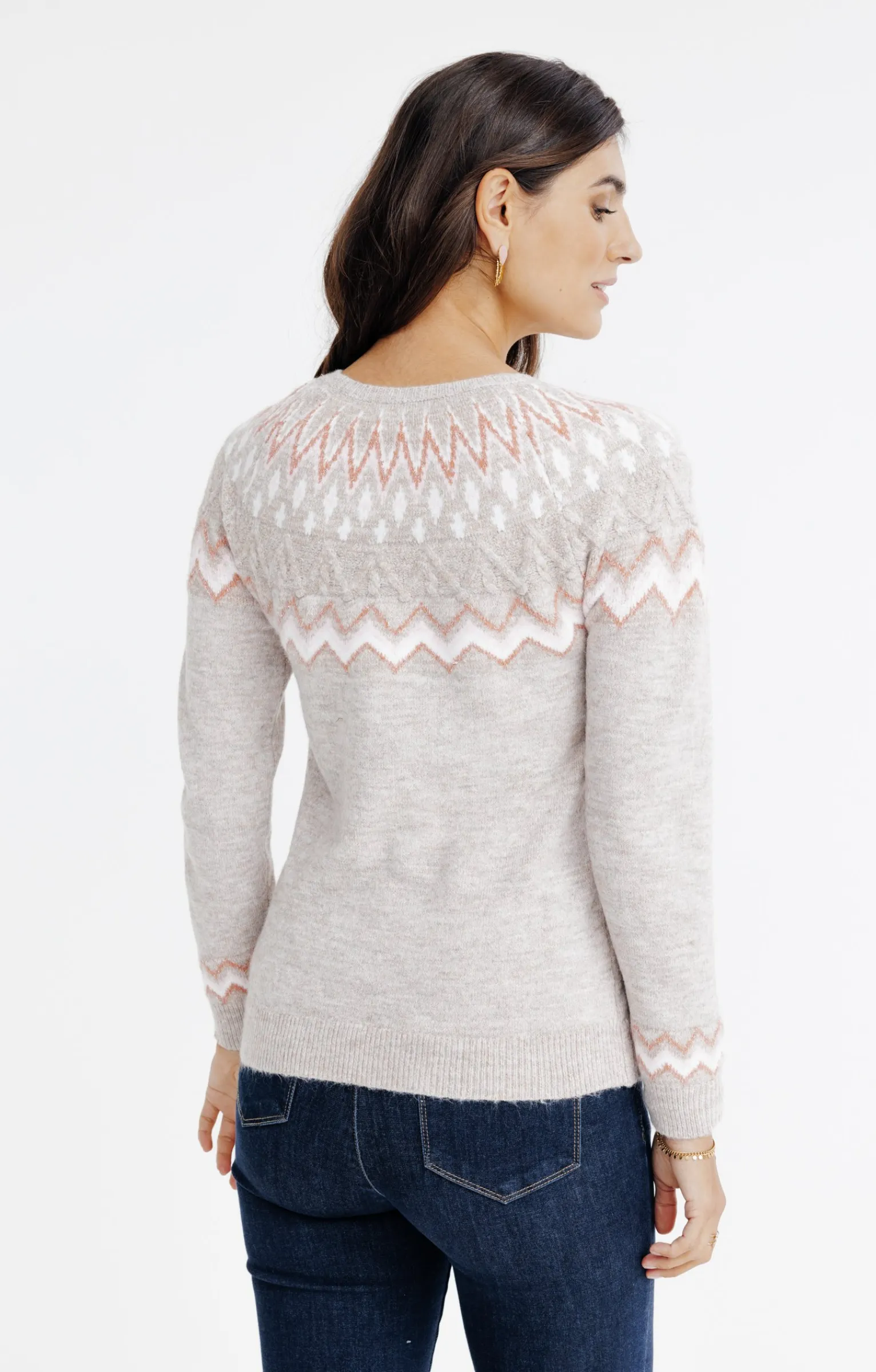 Pulls & Cardigans<Armand Thiery PULL JACQUARD - Taupe