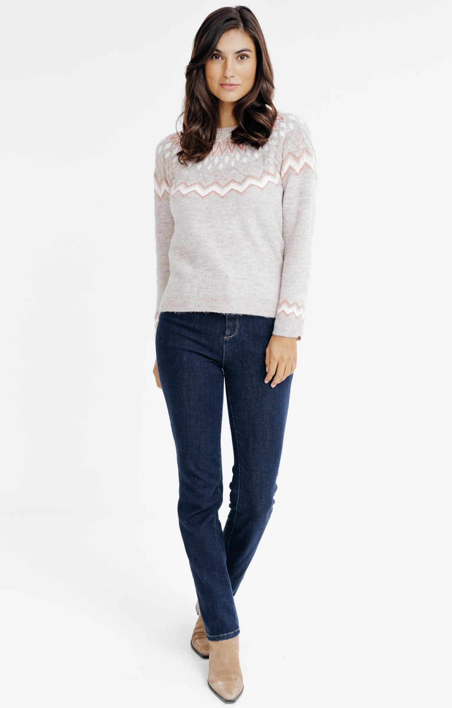 Pulls & Cardigans<Armand Thiery PULL JACQUARD - Taupe