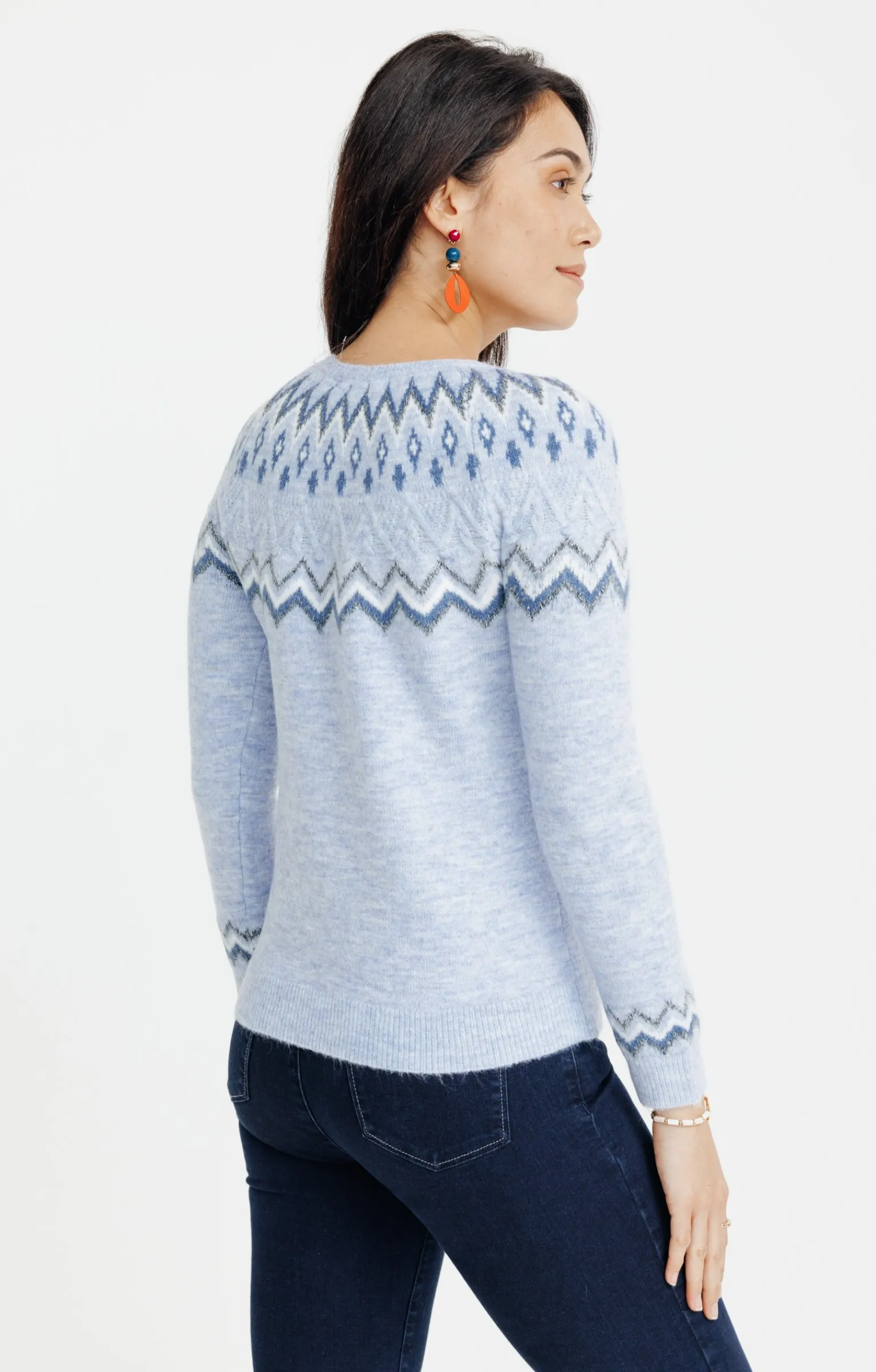 Pulls & Cardigans<Armand Thiery PULL JACQUARD - Bleuciel