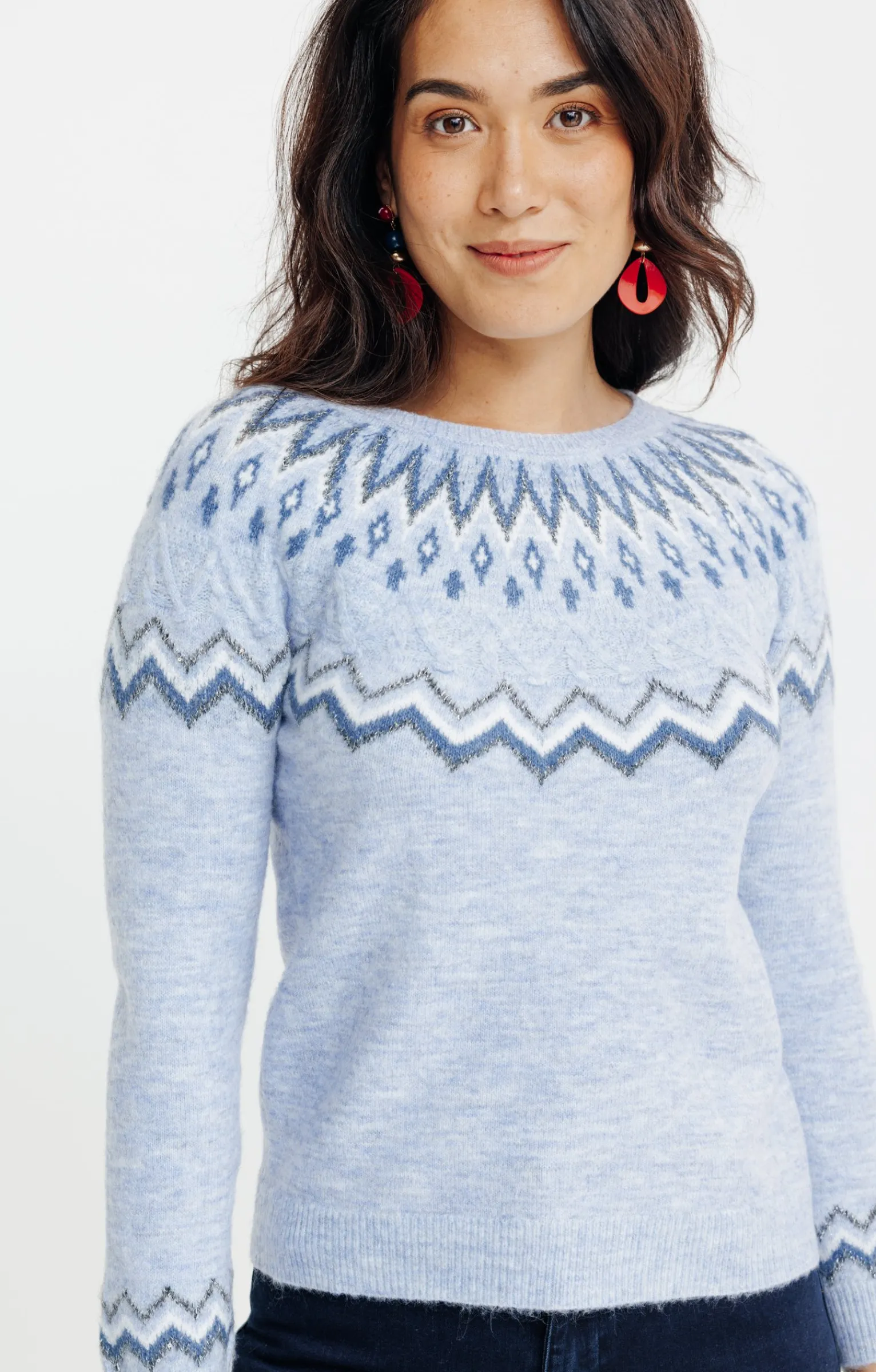 Pulls & Cardigans<Armand Thiery PULL JACQUARD - Bleuciel