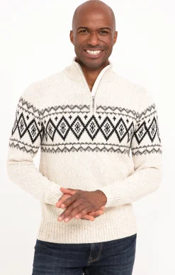 Pulls & Gilets<Armand Thiery Pull jacquard col montant - Écru