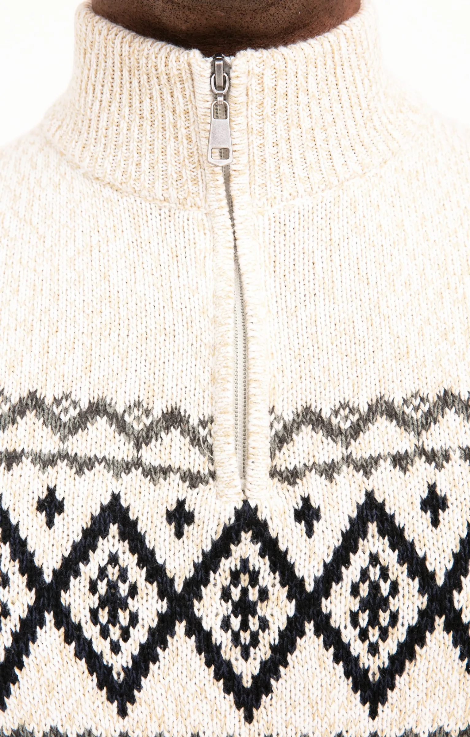 Pulls & Gilets<Armand Thiery Pull jacquard col montant - Écru