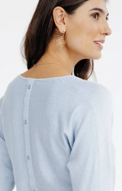Pulls & Cardigans<Armand Thiery PULL LUREX AVEC BOUTONS - Bleuciel