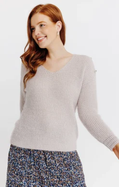 Pulls & Cardigans<Armand Thiery Pull maille anglaise - Grège