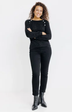 Pulls & Cardigans<Armand Thiery PULL MAILLE BRILLANTE - Noir