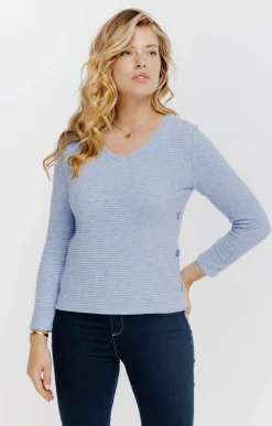 Pulls & Cardigans<Armand Thiery Pull maille ottoman - Bleuciel