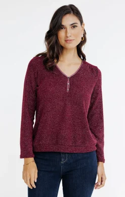 Pulls & Cardigans<Armand Thiery PULL MATIERE BRILLANTE - Bordeaux