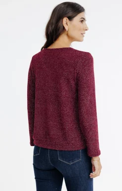 Pulls & Cardigans<Armand Thiery PULL MATIERE BRILLANTE - Bordeaux