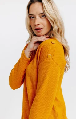 Pulls & Cardigans<Armand Thiery Pull matière brillante - Ocre