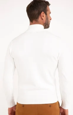 Pulls & Gilets<Armand Thiery Pull uni col cheminé - Blanc